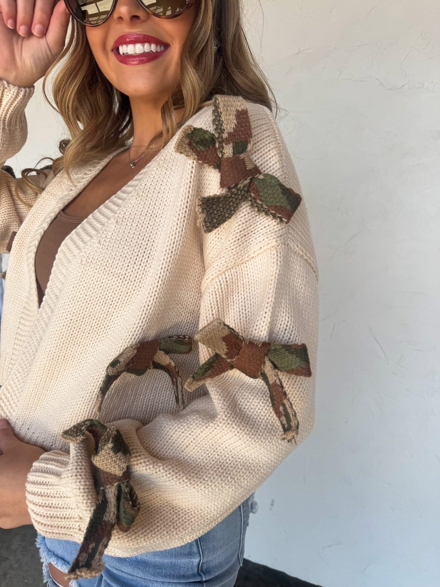 SLOANE BOW KNIT CARDIGAN