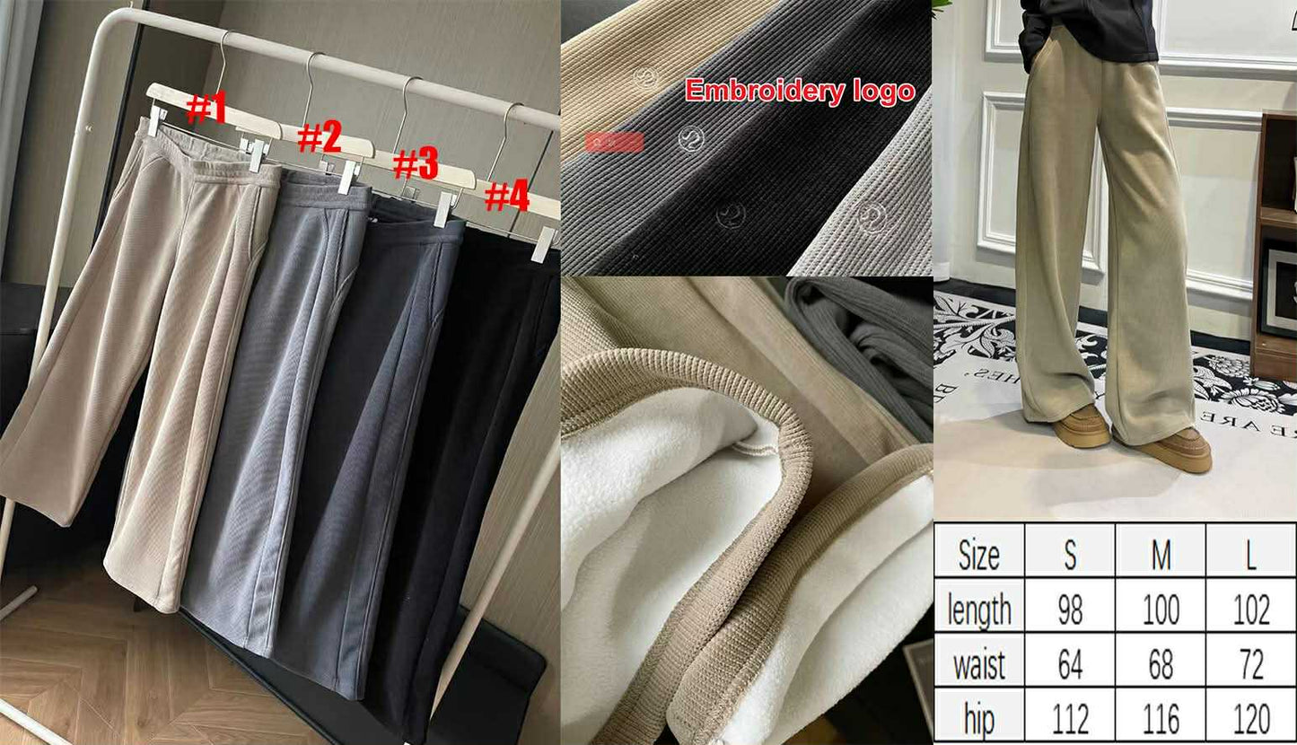 π Lu Wide Embroidered Logo Pant