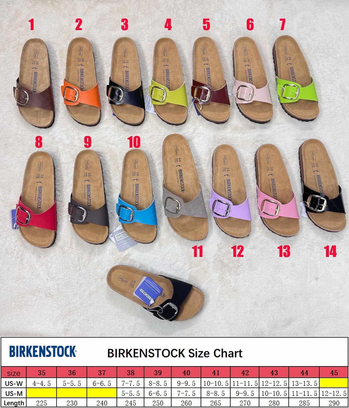 B-irk 1 Strap Sandals NEW (1-7)