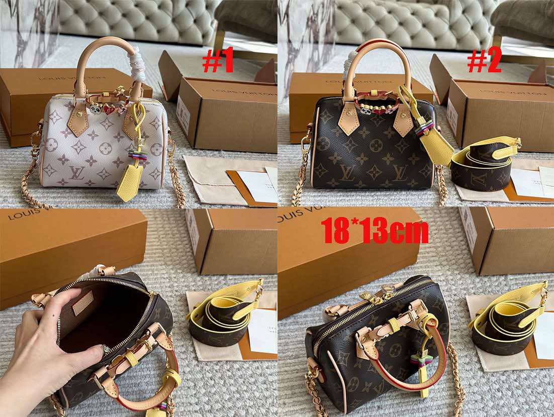 L Mono Handbags With Charms