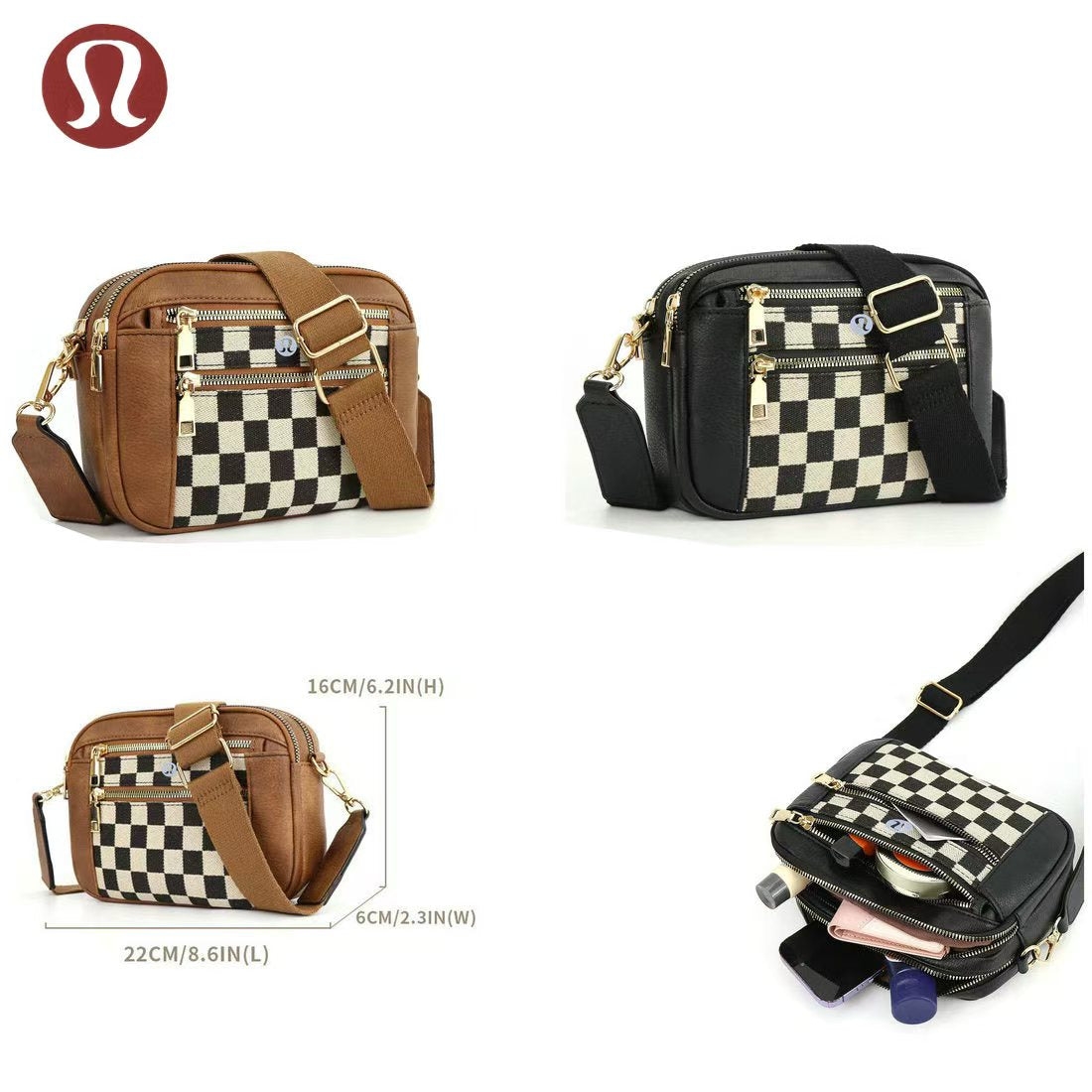 π Lu Checkered Crossbody