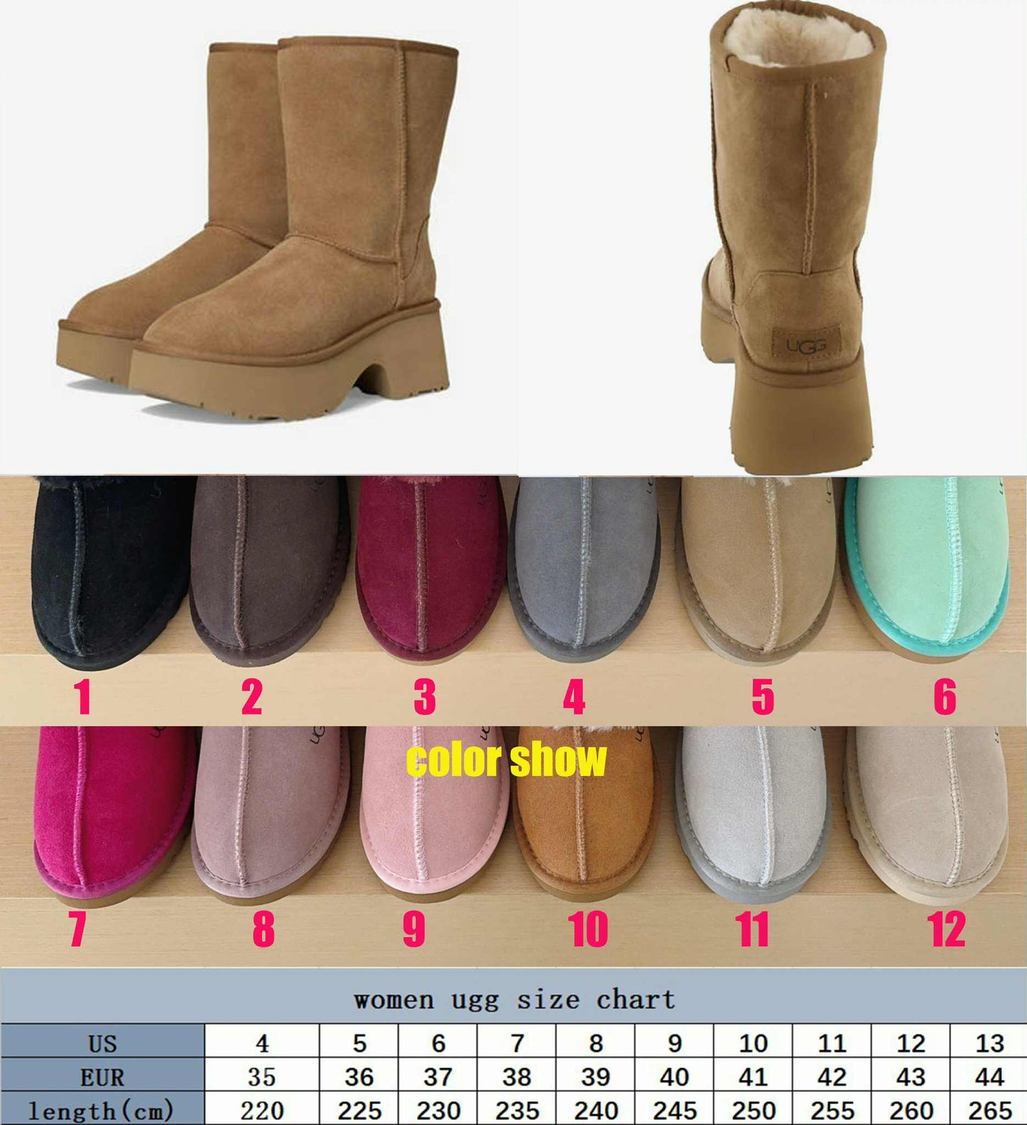 U Heel Boots 1-6