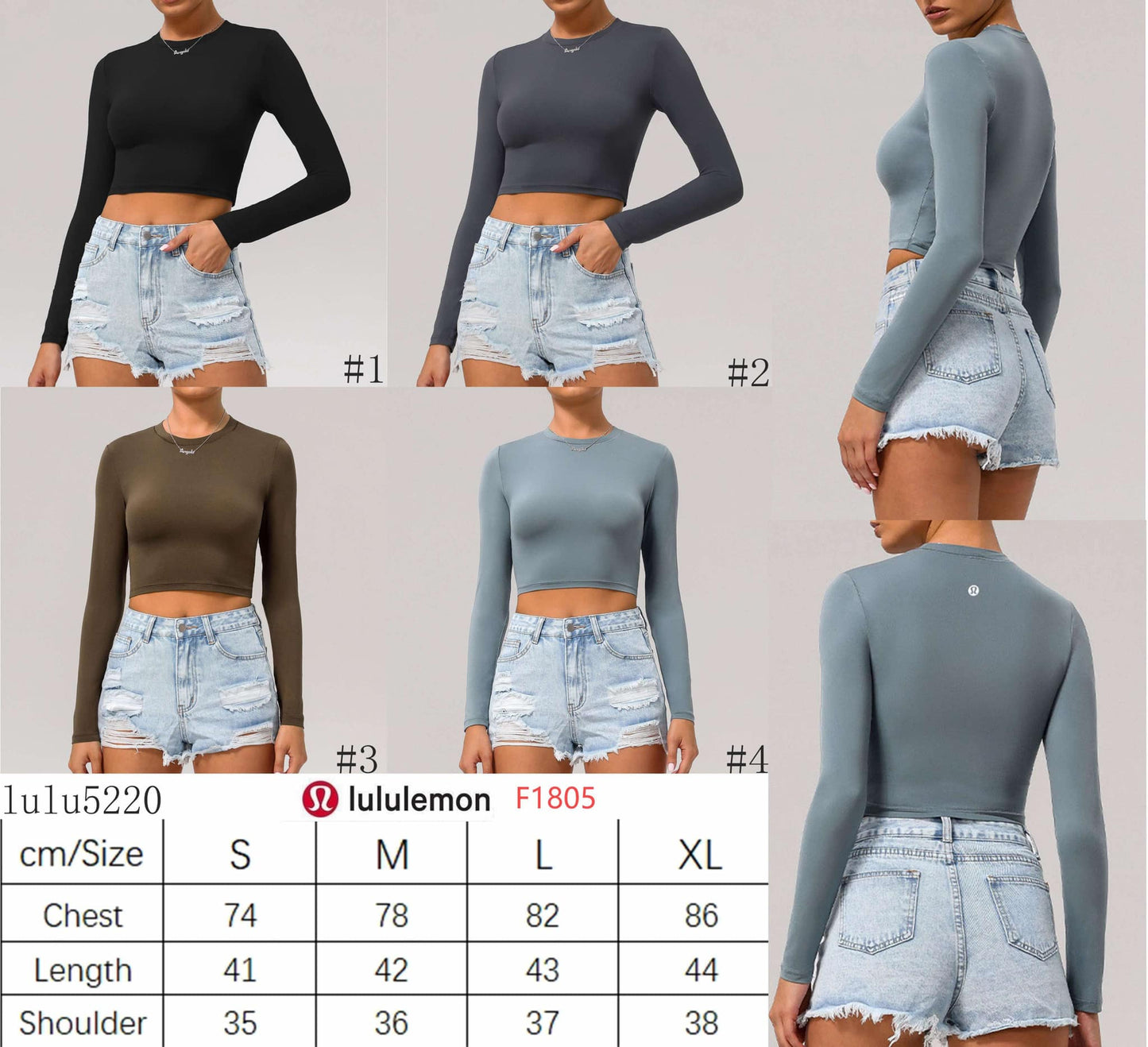 π Lu Cropped Long Sleeve Tops