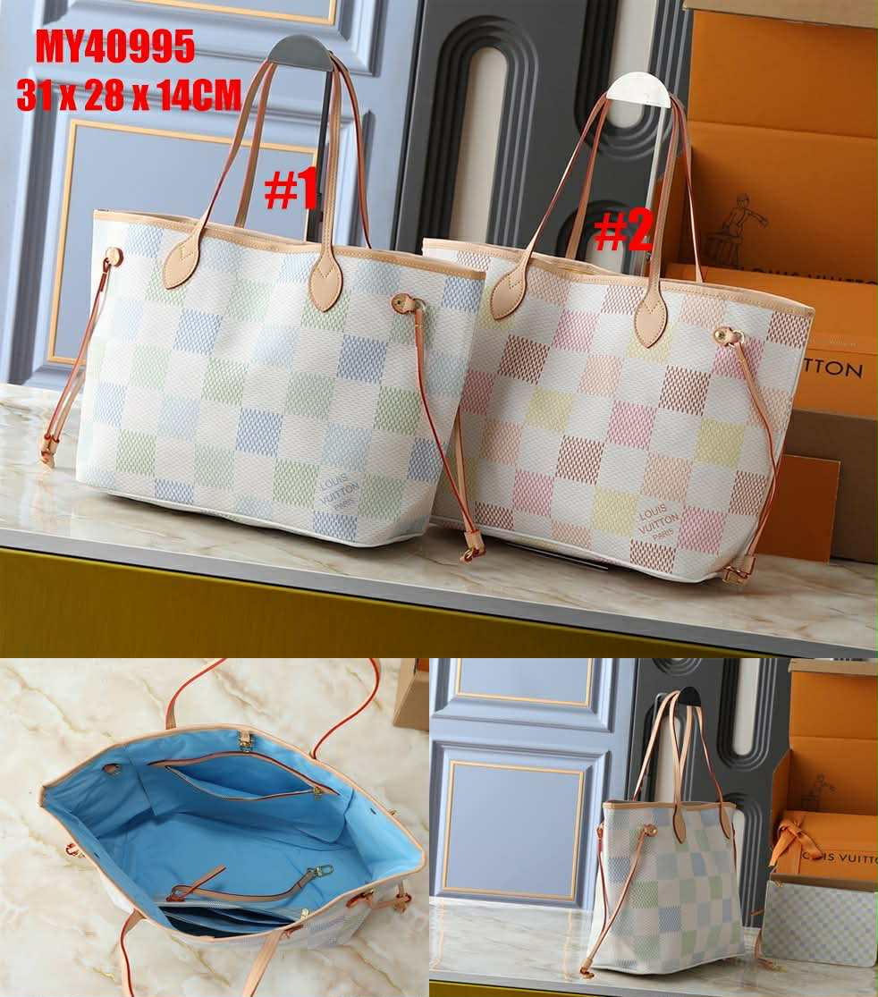 L Never Full Bags Pastel Check