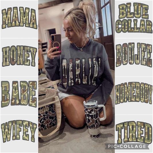 Camo Wording ADULT & YOUTH TEE OR PULLOVER
