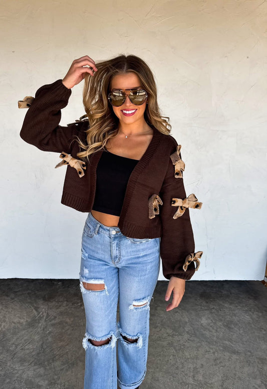 SLOANE BOW KNIT CARDIGAN