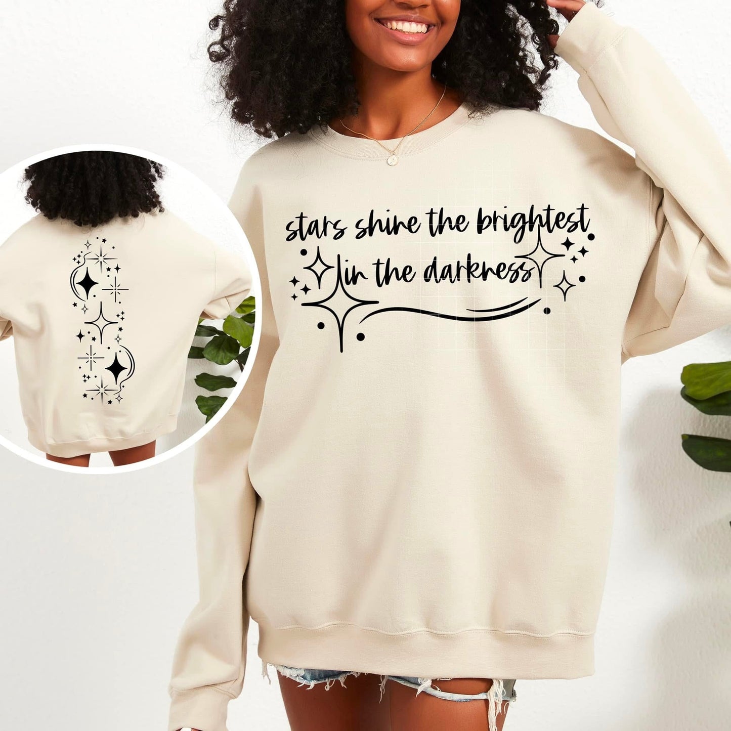 Stars shine brightest in the darkness ADULT TEE OR PULLOVER