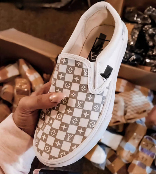 Boujee Check V Slip on