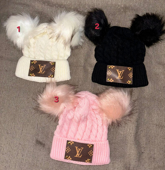 L Kids Pom Hats