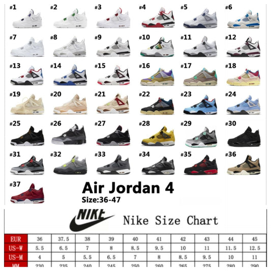 Nke Jrdn 4 Sneakers (Style 31-37)