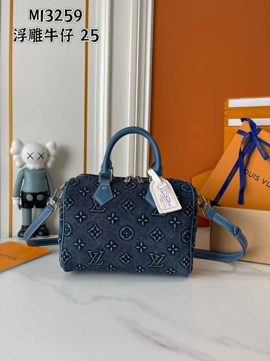L Denim Speedy Bag