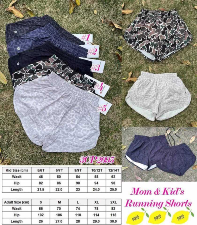 🍋 Lu Mom & Kid Running Shorts